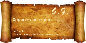 Oppenheim Fodor névjegykártya